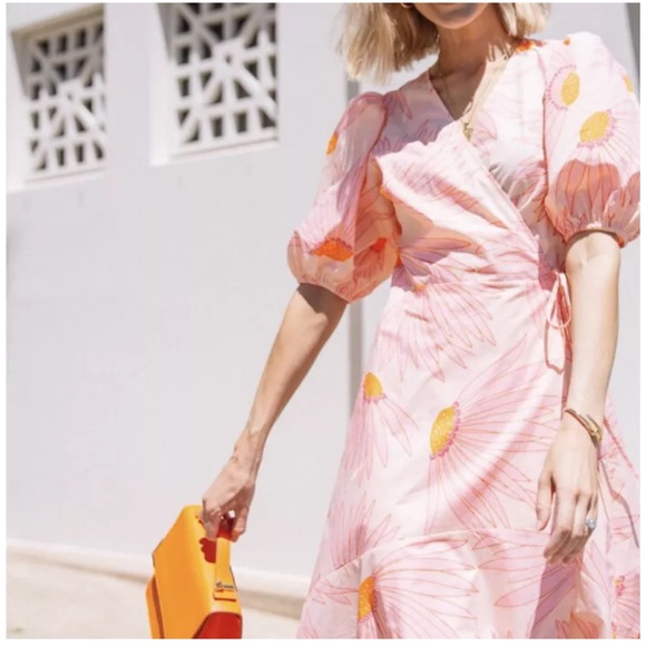 Kate Spade Falling Flower Wrap Dress - Picture 2 of 12